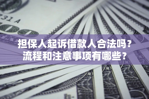 济南担保人起诉借款人合法吗？流程和注意事项有哪些？