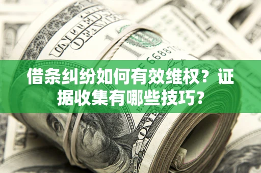 济南借条纠纷如何有效维权？证据收集有哪些技巧？