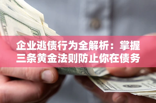 济南企业逃债行为全解析：掌握三条黄金法则防止你在债务乱局中“踩雷”